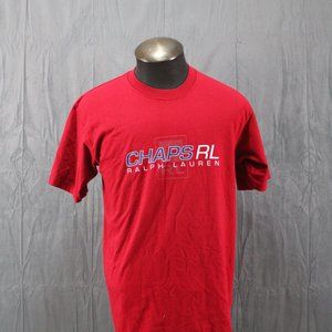 Vintage Graphic T-shirt - Chaps Ralph Lauren Word Graphic - Men's Medium